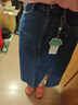 茵曼梨渦系列小心機開(kāi)衩牛仔半身裙女夏季新款高腰純棉裙子 牛仔藍 S 曬單實(shí)拍圖
