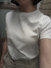 京東京造80支液氨棉女裝新款潮流打底衫短袖春裝女士t恤 白色 S 曬單實(shí)拍圖