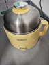 藍小爸 304不銹鋼電煮鍋家用多功能鍋蒸煮一體迷你宿舍小電鍋小火鍋1-2人小型煮面鍋泡面鍋無(wú)涂層電熱鍋 1.5L 鵝黃色【送304蒸片】 曬單實(shí)拍圖