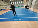 勁踏（JINTA）羽毛球地膠室內可收卷pvc塑膠運動(dòng)地板乒乓球氣排匹克球場(chǎng)地膠墊 羽毛球地膠-水晶沙4.5mm 曬單實(shí)拍圖