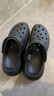 卡駱馳（crocs）男女泡芙洞洞鞋戶(hù)外休閑時(shí)尚厚底一腳蹬沙灘鞋 207521-001 37-38 曬單實(shí)拍圖