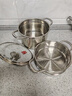 康巴赫蒸鍋304不銹鋼大容量湯鍋多功能蒸煮鍋具22cm復底燃氣電磁爐通用 曬單實(shí)拍圖