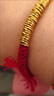 潮宏基 黃金盤(pán)纏金手鏈女本命年足金錘紋碎金圈紅繩手串 計價(jià) 盤(pán)纏金 3.4克 曬單實(shí)拍圖