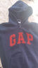 蓋璞Gap男女裝春款Logo印花寬松抓絨連帽衛衣休閑上衣786930 海軍藍 M (170/92A) 亞洲尺碼 曬單實(shí)拍圖