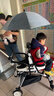 雙胞胎嬰兒推車(chē)遛娃神器雙人前后坐輕便可折疊二胎寶寶兒童手推車(chē) 白色藍傘【鋁合金+可折疊+坐墊】 曬單實(shí)拍圖