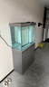 森森（SUNSUN）大型魚(yú)缸底過(guò)濾水族箱客廳家用落地玻璃生態(tài)金魚(yú)缸 【實(shí)時(shí)溫顯+燈控】納米灰 0.8米長(cháng)35cm寬 曬單實(shí)拍圖