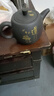 勤郎超大容量紫砂壺1000ML井欄壺彩繪中式陶瓷大茶壺泡茶器手把禮物 黑色富貴有道井欄壺 1000ml 曬單實(shí)拍圖