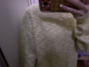 322 WORKHOUSE單肩露肩針織衫上衣女2026新款棉混紡春夏季薄款寬松套頭衫B624 早春黃 S /M (165/90A) 曬單實(shí)拍圖