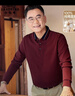 老爺車(chē)爸爸裝中年男士長(cháng)袖t恤秋季純棉打底上衣中老年男裝秋款老人衣服 紅色 XL (180) 【建議體重150-170斤】 曬單實(shí)拍圖