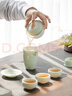 蘇氏陶瓷翡翠玉功夫茶具套裝羊脂玉陶瓷蓋碗青瓷茶壺組節日禮盒裝 曬單實(shí)拍圖