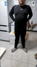 DUTRIEUX健身服男大碼緊身衣胖子跑步運動(dòng)套裝籃球足球速干訓練服加肥加大 精英長(cháng)袖三件套 4XL-四季款【建議200-220斤】 曬單實(shí)拍圖