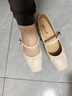 百麗優(yōu)雅瑪麗珍女鞋羊皮革舒適增高通勤單鞋B2697CQ5 米白 35 曬單實(shí)拍圖