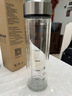 合慶高硼硅玻璃牛奶瓶雙層耐高溫水杯豆漿杯早餐杯兒童帶蓋帶刻度杯子 300ML1個(gè)裝-配黑袋 曬單實(shí)拍圖