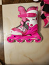 米高輪滑鞋套裝兒童溜冰鞋女全套裝旱冰鞋女可調直排輪SC0升級款 粉S 曬單實(shí)拍圖