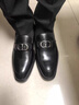 古楚意大利風(fēng)品牌牛皮商務(wù)正裝男士皮鞋真皮方頭套腳一腳蹬休閑西裝鞋 黑色 848-33 41 奢侈品牌 曬單實(shí)拍圖