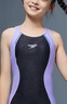 速比濤（Speedo）兒童泳衣電氣矩陣黑標Hero4.0競速連體泳衣女童 黑色/淺紫 9-10 曬單實(shí)拍圖