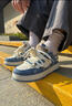 回力（Warrior）情侶鞋2026春秋新款厚底板鞋子男女同款百搭爆款運動(dòng)休閑鞋男 米藍 42 曬單實(shí)拍圖