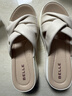 百麗編織休閑拖鞋女夏季商場(chǎng)同款真皮拖鞋D6N1DBT5 米白 39 曬單實(shí)拍圖