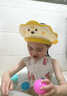 京厽寶寶洗頭兒童擋水帽嬰兒洗頭發(fā)防水護耳小孩洗澡浴帽洗發(fā)帽子 萌獅款-檸檬黃防回流 護耳 曬單實(shí)拍圖
