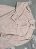 森馬（Semir）森柔|牛仔襯衫女春中長(cháng)款oversize落肩長(cháng)袖衣服格紋街頭襯衣 紅色調00366 S 曬單實(shí)拍圖