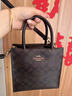 蔻馳女包包奢侈品大牌托特斜挎包手提琴譜包情人節禮物 胡桃木色配黑色CBQ34IMXAQ 曬單實(shí)拍圖