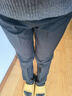mommygirl孕婦西裝褲孕早期無(wú)托腹職業(yè)裝外穿長(cháng)褲高腰工裝春秋面試褲子棉質(zhì) 黑色 M 曬單實(shí)拍圖