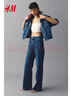 H&M女裝牛仔褲2025冬季新款直筒復古牛仔褲高腰通勤長(cháng)褲1045459 牛仔藍068 38 160/72 曬單實(shí)拍圖