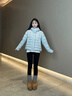 太平鳥(niǎo)女裝羽絨服【15D排骨羽絨】寬松龜背連帽泡芙冬季 藍色 L 曬單實(shí)拍圖