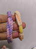 新款發(fā)繩拼色麻花編織頭繩高彈力皮筋簡(jiǎn)約耐用發(fā)圈發(fā)馬尾頭飾皮套 【紫色+橘色】2條裝 曬單實(shí)拍圖