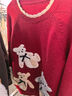 百圖（betu）女裝冬季新款毛衣小熊圖案提花圓領(lǐng)長(cháng)袖毛衣上衣女2512T12 紅色 S 曬單實(shí)拍圖