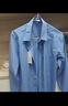 優(yōu)衣庫女裝全棉襯衫/長(cháng)袖襯衣休閑通勤外套26春夏新款482828 63 天藍色 S 曬單實(shí)拍圖