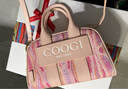 COOGI【祝緒丹同款】包包女款輕奢女士手提斜挎托特包女情人節生日禮物 粉色【頭層牛皮】 曬單實(shí)拍圖
