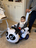 MURET兒童電動(dòng)車(chē)四輪汽車(chē)寶寶搖搖車(chē)小孩遙控玩具可坐人嬰兒摩托車(chē)遛娃 黑白俠【舒適版】可伸縮手推桿+自駕遙控+早教+投影 曬單實(shí)拍圖