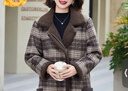 羊羔毛絨外套女冬季新款格子毛呢大衣寬松加厚短款保暖棉衣服百搭 咖色 9015 2XL 推薦110-125斤 曬單實(shí)拍圖