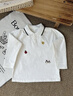 嘟嘟家【100%棉】?jì)和兠轙恤春裝男童長(cháng)袖上衣春款女童POLO衫寶寶童裝 奶油白 110 曬單實(shí)拍圖