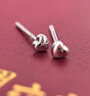 周六福（ZLF）  S925銀飾耳釘女愛(ài)心簡(jiǎn)約氣質(zhì)潮流ins耳飾生日 耳飾一對 曬單實(shí)拍圖