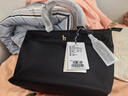 哈吉斯（HAZZYS）女包 簡(jiǎn)約女士純色通勤輕便手提/斜挎托特包女ALKS2FBSE02 黑色BK 00 曬單實(shí)拍圖