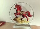 2026馬踏祥云水晶擺件馬到成功喬遷送禮桌面裝飾品馬年吉祥物擺件 馬踏祥云【小號水晶底座款】高22*20cm直徑 曬單實(shí)拍圖