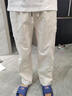 NASALIKE春夏季薄款工裝休閑褲男學(xué)院風(fēng)扎染漸變寬松直筒褲男士束腳闊腿褲 N03杏色 XL (170-178cm 130-150斤) 曬單實(shí)拍圖