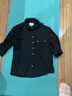 LILY2026夏新款女裝簡(jiǎn)約翻領(lǐng)氣質(zhì)通勤寬松休閑純色七分袖襯衫外套 510黑 M 曬單實(shí)拍圖
