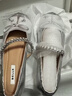 百麗月光瑪麗珍女鞋平底休閑優(yōu)雅單鞋銀色芭蕾鞋3H9F5CQ5 杏仁白 40 曬單實(shí)拍圖
