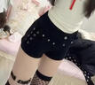 心楠黑黑色低腰牛仔超短褲女夏輕亞文化熱褲美式辣妹彈力包臀褲子潮 黑色牛仔短褲【送腰帶】100-110斤 曬單實(shí)拍圖