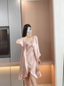 Eresg輕奢品牌真絲睡衣女桑蠶絲睡裙睡袍兩件套6A級絲綢家居服套裝 19姆米重磅-珊瑚粉 XL 170( 曬單實(shí)拍圖