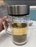 京東京造 茶杯 雙層玻璃茶水分離泡茶咖啡杯子帶把手大容量500ml 曬單實(shí)拍圖