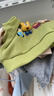 嘟嘟家【立體小玩偶】男童春季長(cháng)袖套裝兒童休閑三件套春裝女童針織背心 綠色 80 曬單實(shí)拍圖