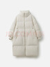 播保暖舒適立領(lǐng)羽絨服女中長(cháng)款休閑寬松外套DDR4RD5145 W30玉白 M 曬單實(shí)拍圖