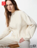 優(yōu)衣庫女裝舒芙蕾半高領(lǐng)針織衫/毛衣毛衫479158 01 乳白色 S /155/80A 曬單實(shí)拍圖