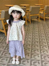 G.duck小黃鴨童裝女童夏裝套裝2026新款兒童衣服女碎花背心闊腿褲兩件套 淺紫色 100 （建議身高90cm 3-4歲）cm 曬單實(shí)拍圖