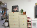 林下春雪斗柜客廳靠墻儲物柜大容量鋼制五斗柜高級落地床尾置物柜玄關(guān)柜 米黃圓弧三斗柜80長(cháng) 曬單實(shí)拍圖