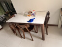 源氏木語(yǔ)實(shí)木巖板餐桌現代簡(jiǎn)約橡膠木胡桃色餐桌椅組合家用小戶(hù)型吃飯桌子 【4】胡桃色1.6米巖板桌四椅(H245S04) 曬單實(shí)拍圖